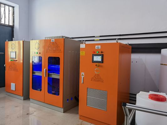 Large efficient on site sodium hypochlorite generator