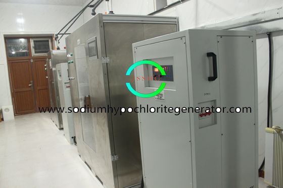 Large scale sodium hypochlorite generator for drinking water disinfection